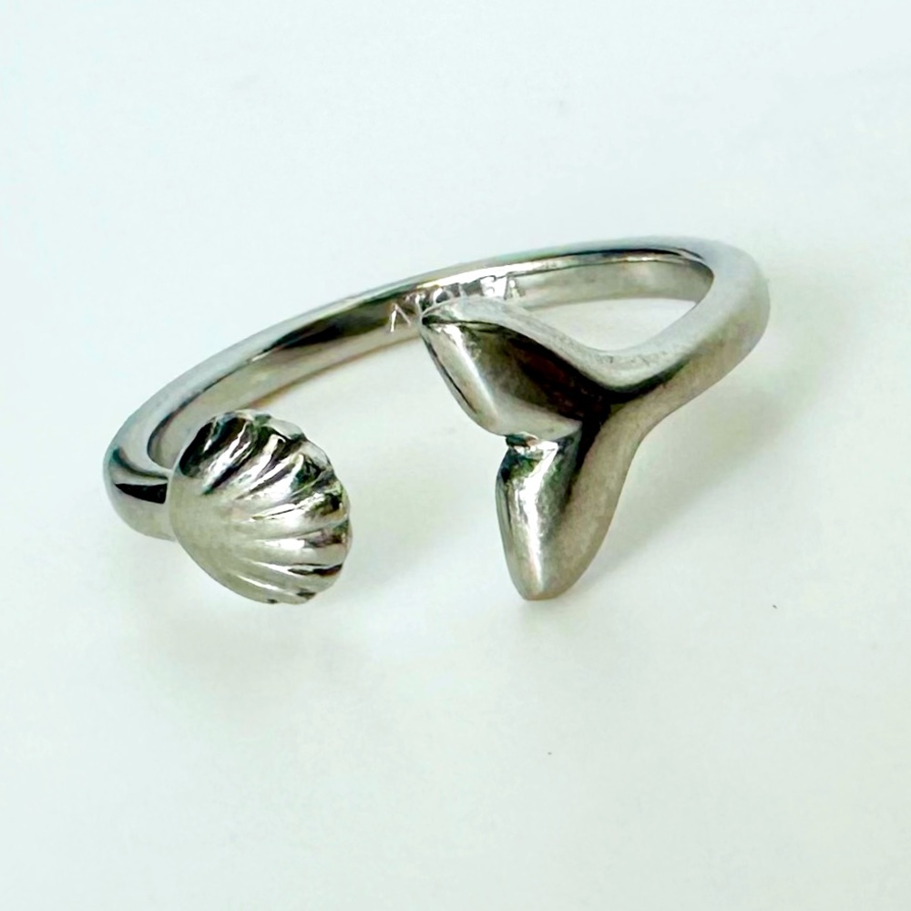 ATEOLA Open Island Ring✨Tarnish-Free Silver, Adjustable, Ocean Shell Theme